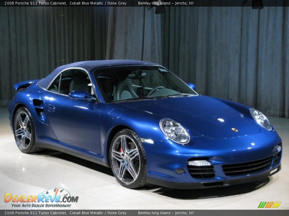 2008 Porsche 911 Turbo Cabriolet Cobalt Blue Metallic / Stone Grey Photo #17