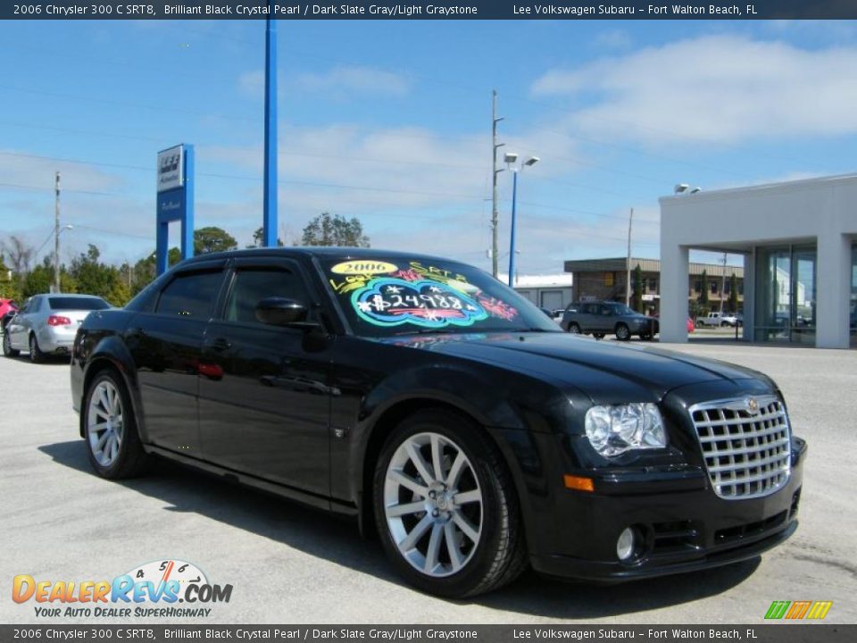 2006 Chrysler 300 C SRT8 Brilliant Black Crystal Pearl / Dark Slate Gray/Light Graystone Photo #7