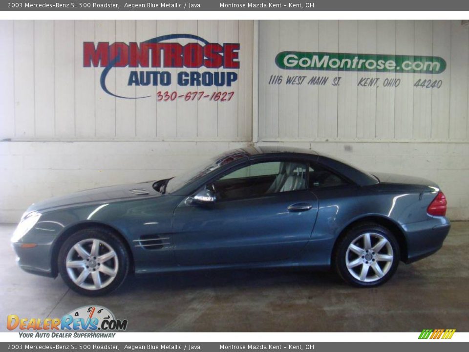 2003 Mercedes-Benz SL 500 Roadster Aegean Blue Metallic / Java Photo #1