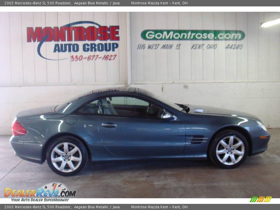 2003 Mercedes-Benz SL 500 Roadster Aegean Blue Metallic / Java Photo #3