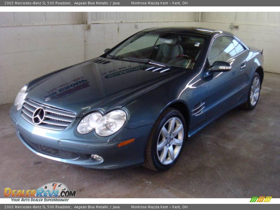2003 Mercedes-Benz SL 500 Roadster Aegean Blue Metallic / Java Photo #5