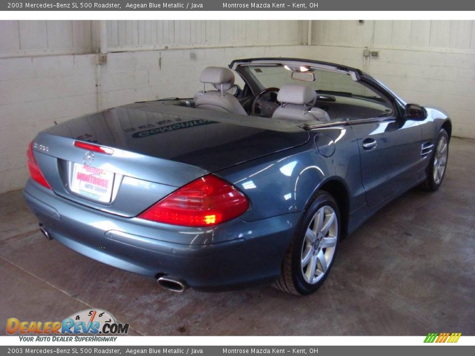 2003 Mercedes-Benz SL 500 Roadster Aegean Blue Metallic / Java Photo #7