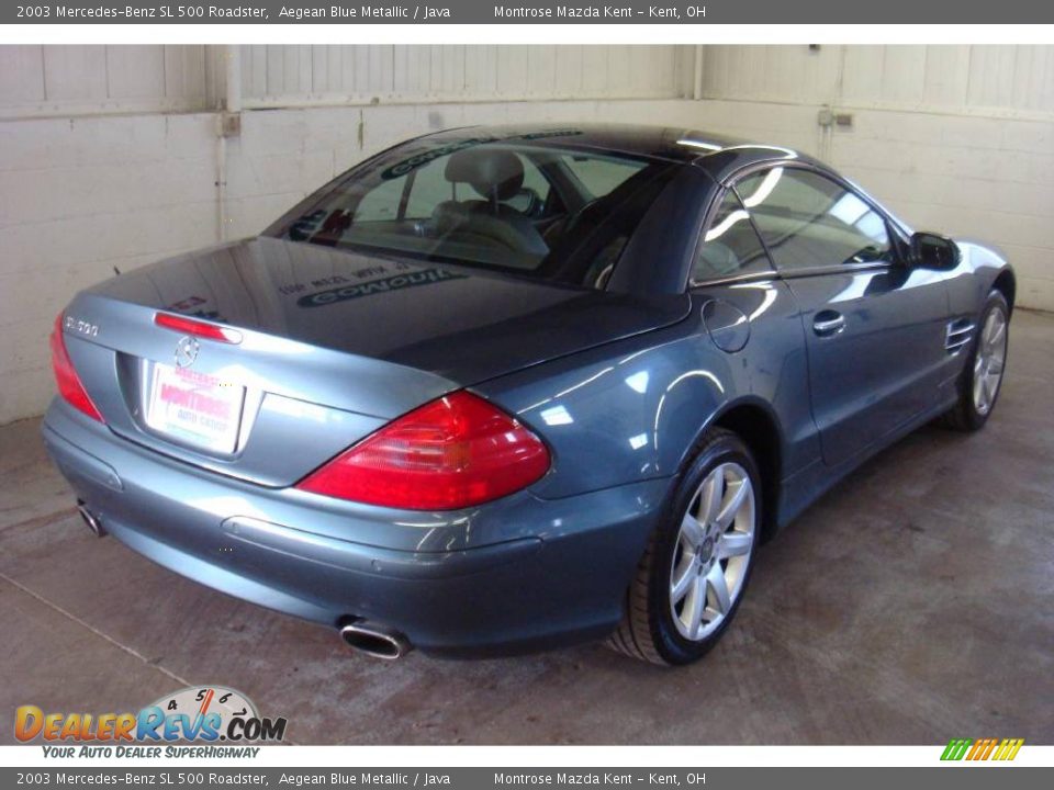 2003 Mercedes-Benz SL 500 Roadster Aegean Blue Metallic / Java Photo #8