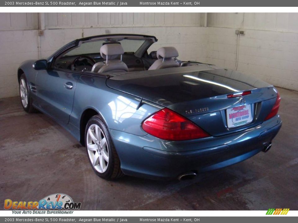 2003 Mercedes-Benz SL 500 Roadster Aegean Blue Metallic / Java Photo #9