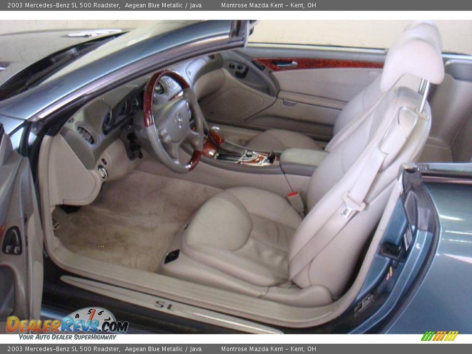 2003 Mercedes-Benz SL 500 Roadster Aegean Blue Metallic / Java Photo #13