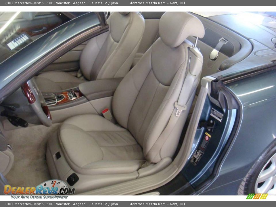 2003 Mercedes-Benz SL 500 Roadster Aegean Blue Metallic / Java Photo #14