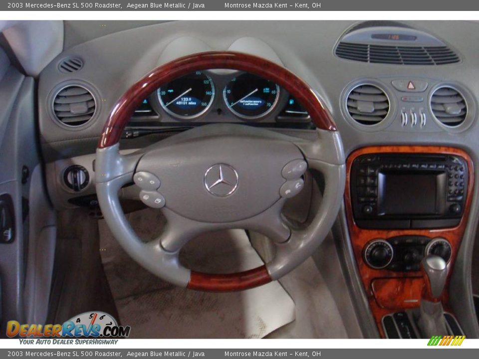 2003 Mercedes-Benz SL 500 Roadster Aegean Blue Metallic / Java Photo #15