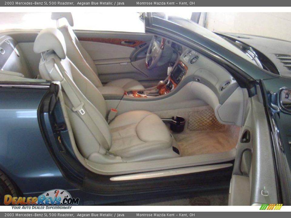 2003 Mercedes-Benz SL 500 Roadster Aegean Blue Metallic / Java Photo #16