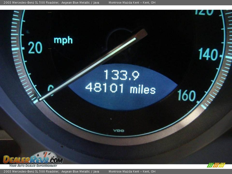 2003 Mercedes-Benz SL 500 Roadster Aegean Blue Metallic / Java Photo #30