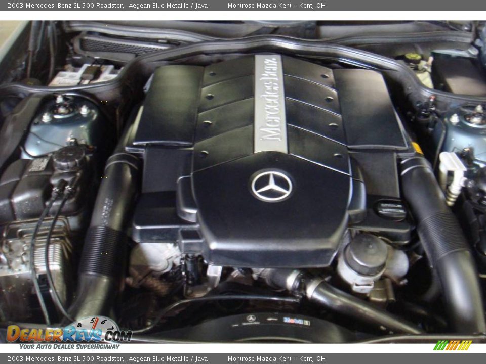 2003 Mercedes-Benz SL 500 Roadster Aegean Blue Metallic / Java Photo #32