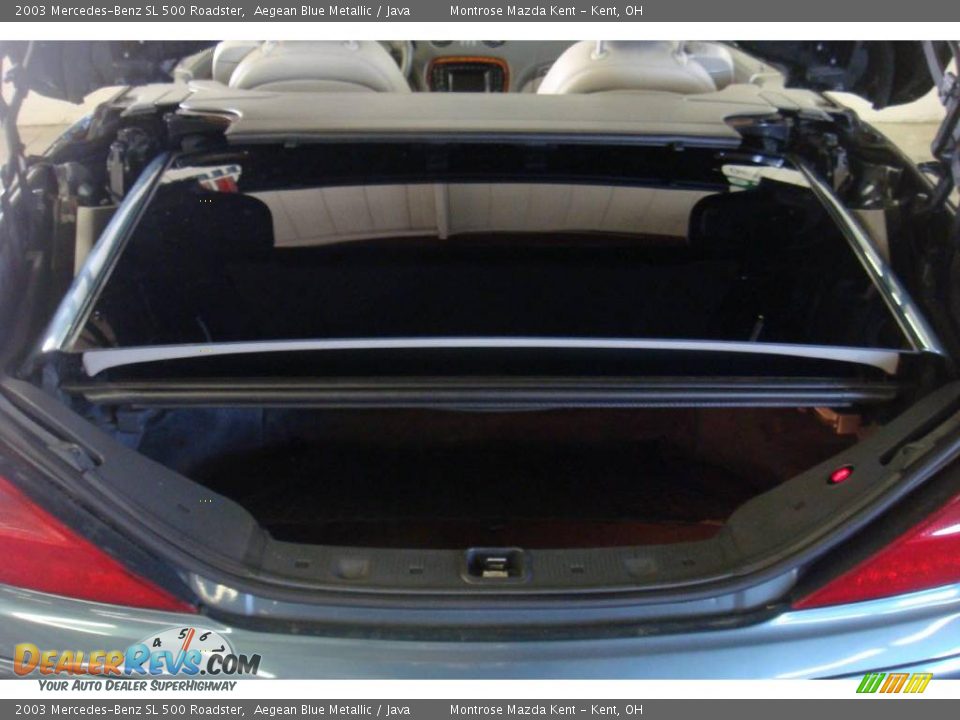 2003 Mercedes-Benz SL 500 Roadster Aegean Blue Metallic / Java Photo #35