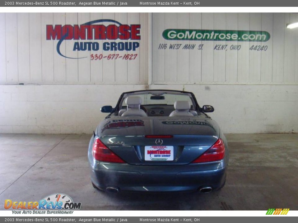 2003 Mercedes-Benz SL 500 Roadster Aegean Blue Metallic / Java Photo #36