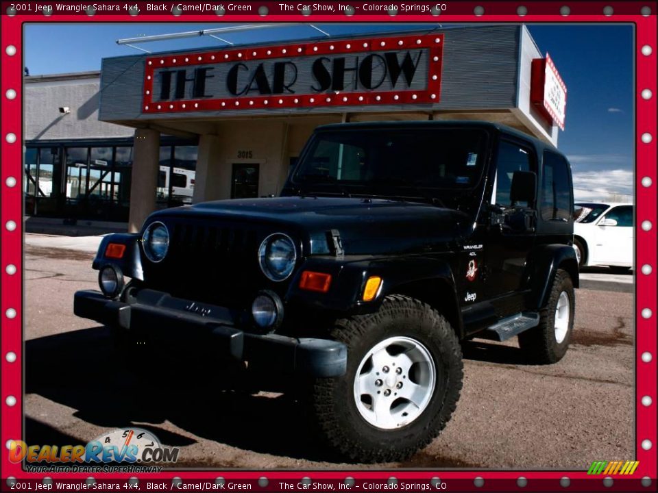 2001 Jeep Wrangler Sahara 4x4 Black / Camel/Dark Green Photo #1