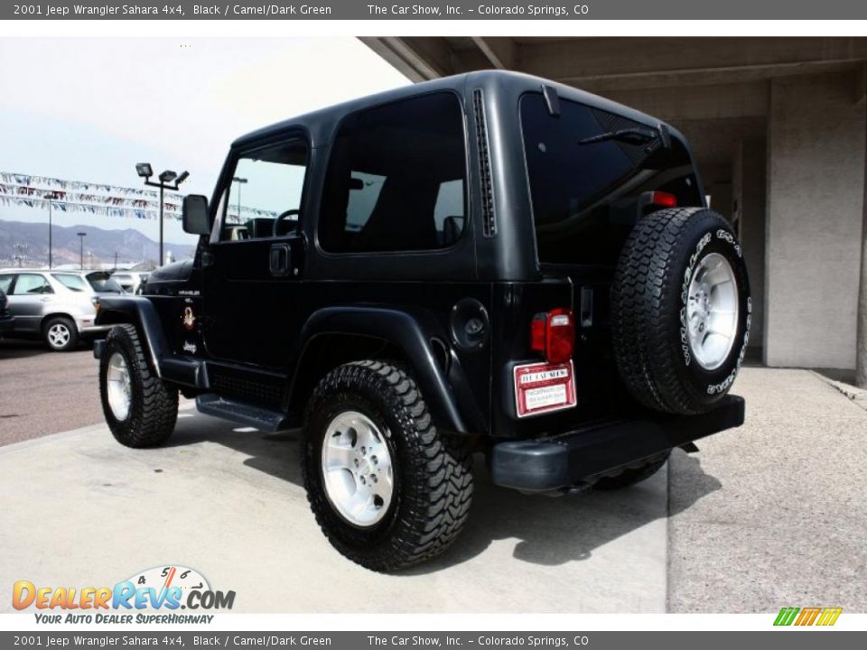 2001 Jeep Wrangler Sahara 4x4 Black / Camel/Dark Green Photo #5