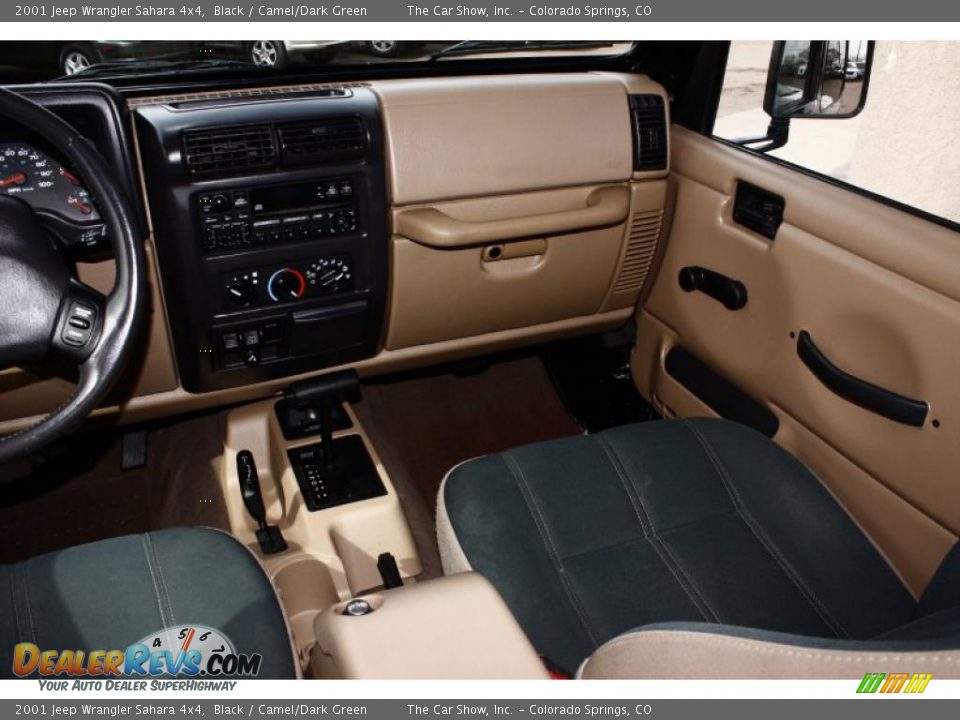 2001 Jeep Wrangler Sahara 4x4 Black / Camel/Dark Green Photo #10