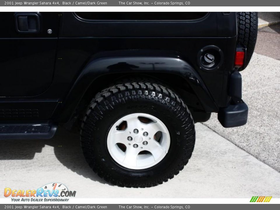2001 Jeep Wrangler Sahara 4x4 Black / Camel/Dark Green Photo #14