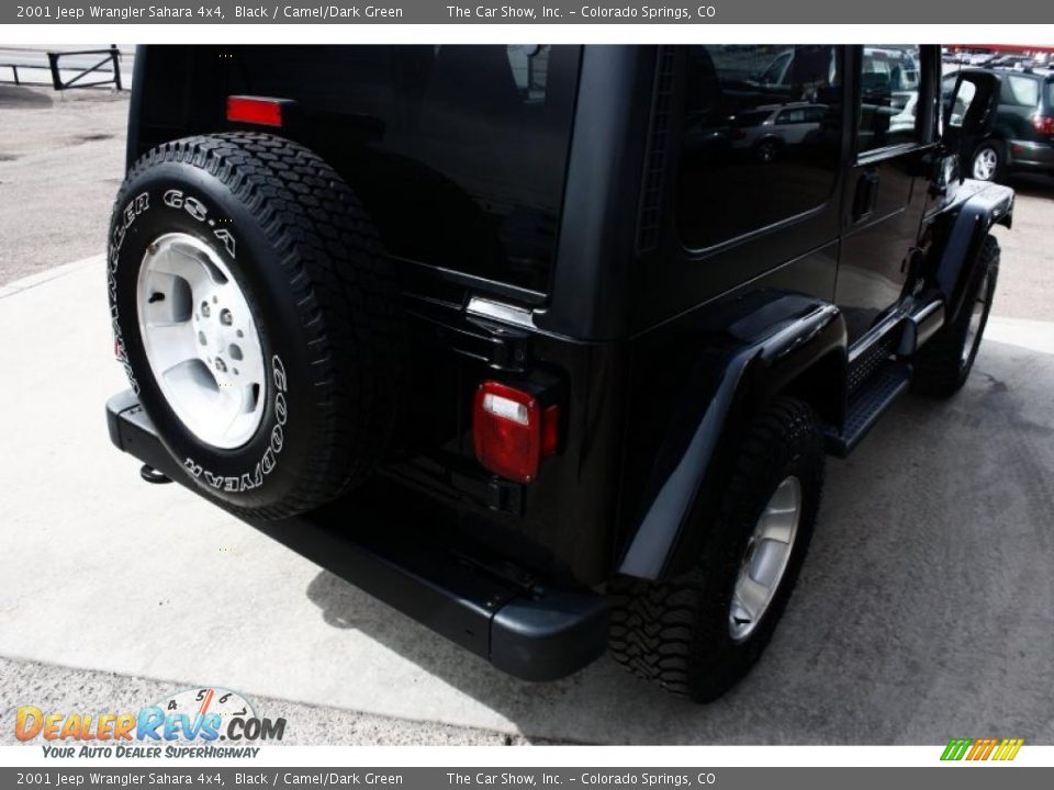 2001 Jeep Wrangler Sahara 4x4 Black / Camel/Dark Green Photo #19