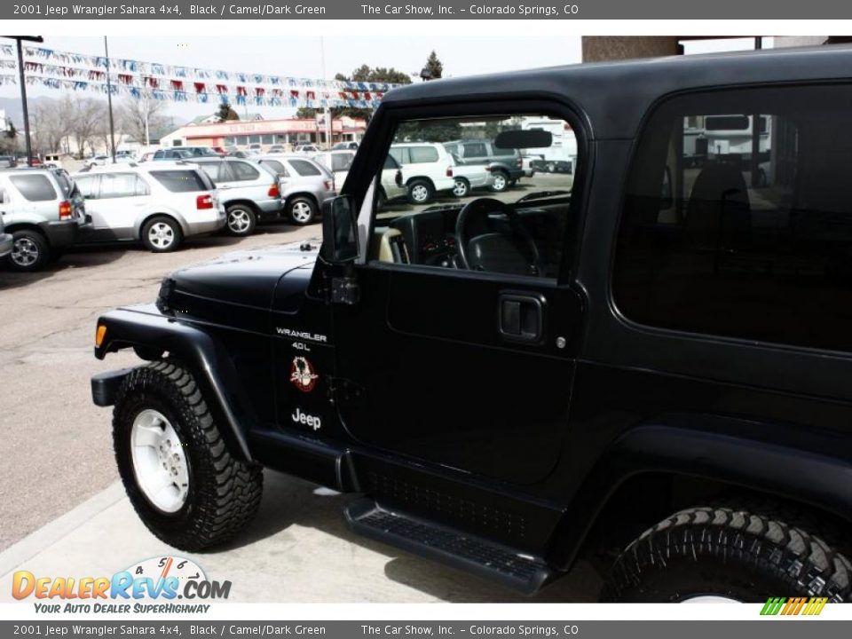 2001 Jeep Wrangler Sahara 4x4 Black / Camel/Dark Green Photo #21