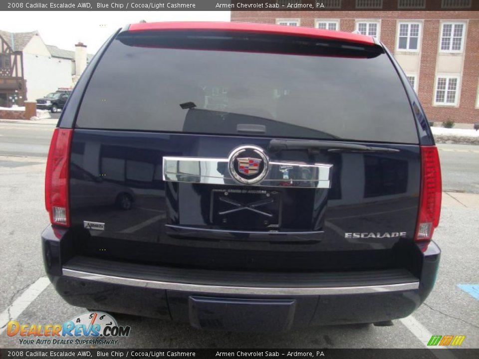 2008 Cadillac Escalade AWD Blue Chip / Cocoa/Light Cashmere Photo #9