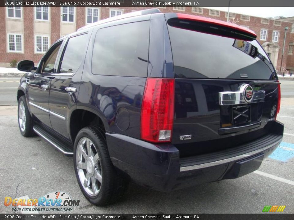 2008 Cadillac Escalade AWD Blue Chip / Cocoa/Light Cashmere Photo #10