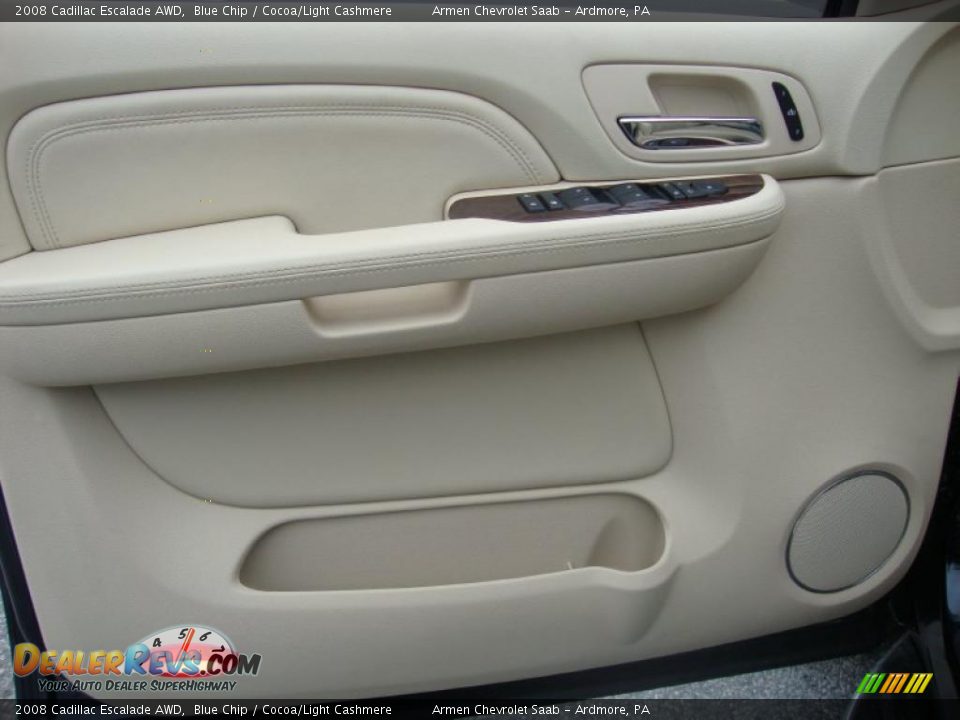 2008 Cadillac Escalade AWD Blue Chip / Cocoa/Light Cashmere Photo #13