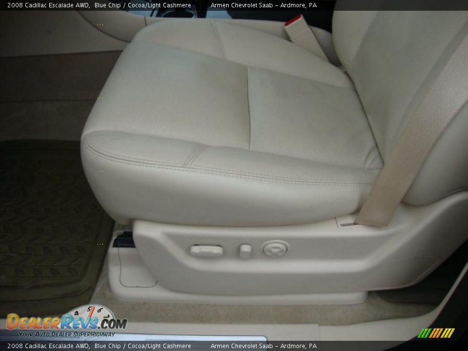 2008 Cadillac Escalade AWD Blue Chip / Cocoa/Light Cashmere Photo #15
