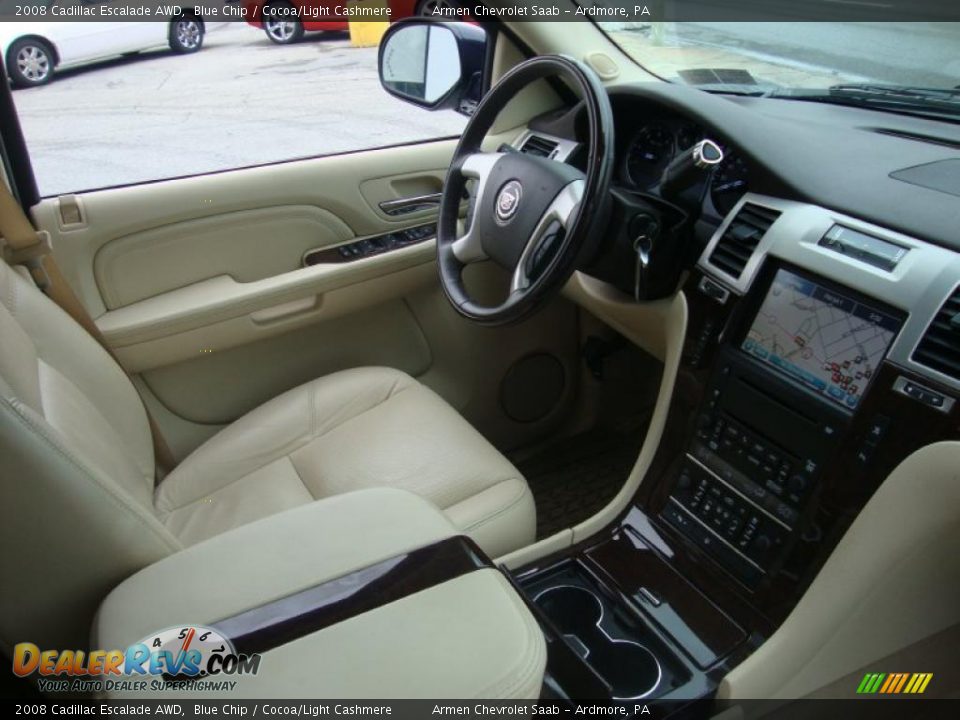 2008 Cadillac Escalade AWD Blue Chip / Cocoa/Light Cashmere Photo #18
