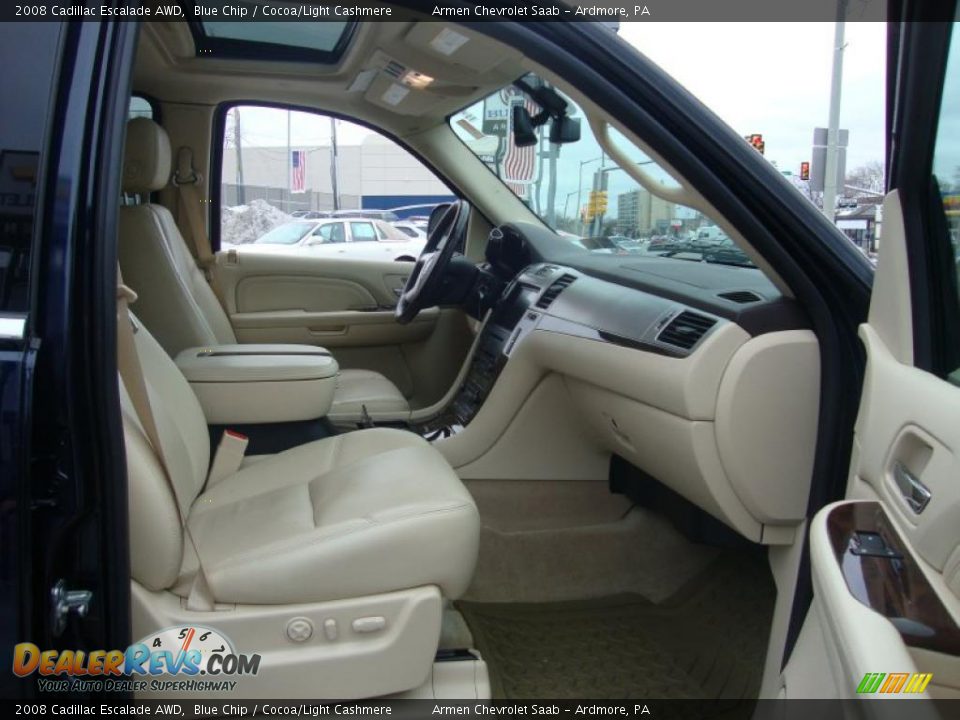 2008 Cadillac Escalade AWD Blue Chip / Cocoa/Light Cashmere Photo #19