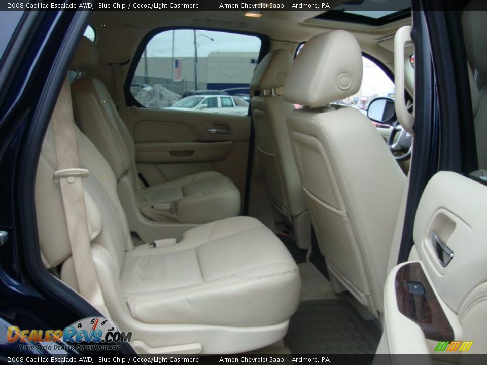 2008 Cadillac Escalade AWD Blue Chip / Cocoa/Light Cashmere Photo #21