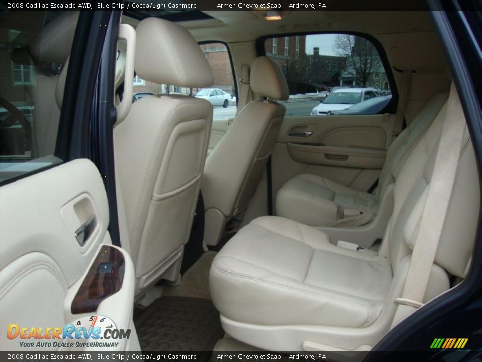 2008 Cadillac Escalade AWD Blue Chip / Cocoa/Light Cashmere Photo #22