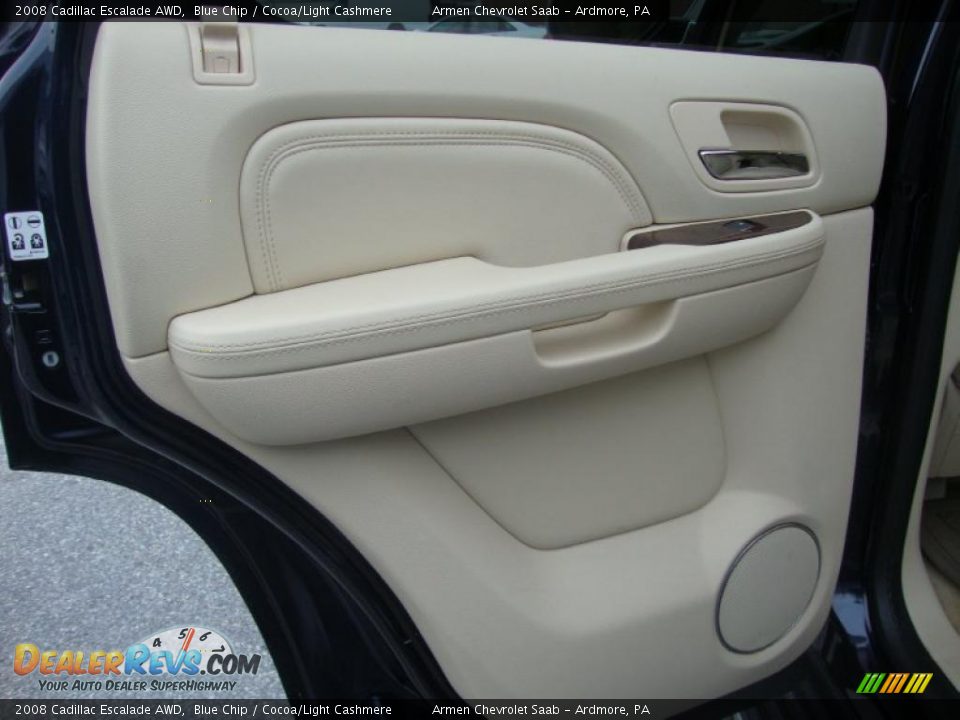 2008 Cadillac Escalade AWD Blue Chip / Cocoa/Light Cashmere Photo #23