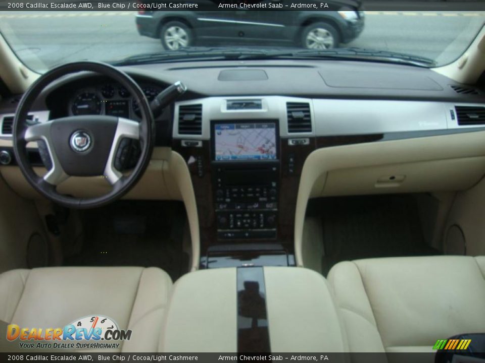 2008 Cadillac Escalade AWD Blue Chip / Cocoa/Light Cashmere Photo #26