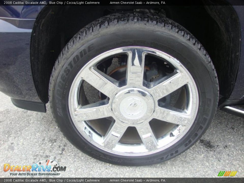 2008 Cadillac Escalade AWD Blue Chip / Cocoa/Light Cashmere Photo #28