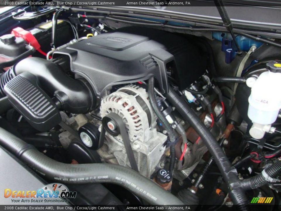 2008 Cadillac Escalade AWD Blue Chip / Cocoa/Light Cashmere Photo #31