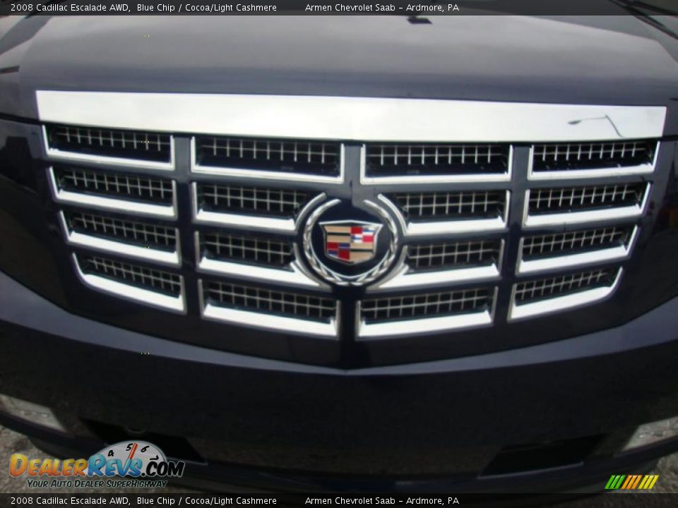 2008 Cadillac Escalade AWD Blue Chip / Cocoa/Light Cashmere Photo #32