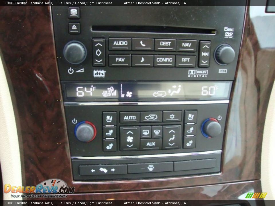 2008 Cadillac Escalade AWD Blue Chip / Cocoa/Light Cashmere Photo #34