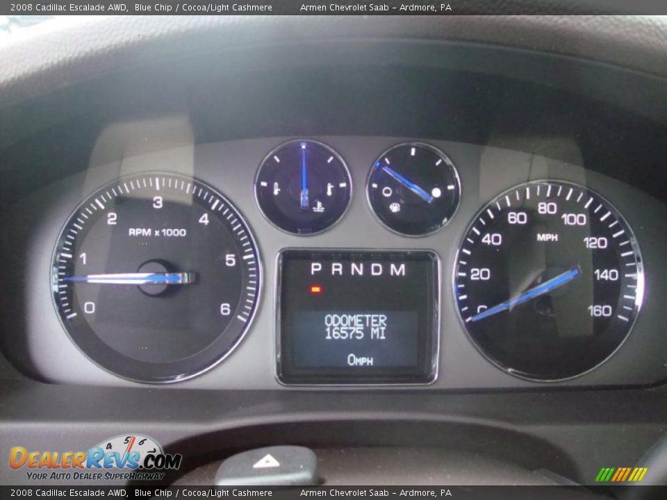 2008 Cadillac Escalade AWD Blue Chip / Cocoa/Light Cashmere Photo #35