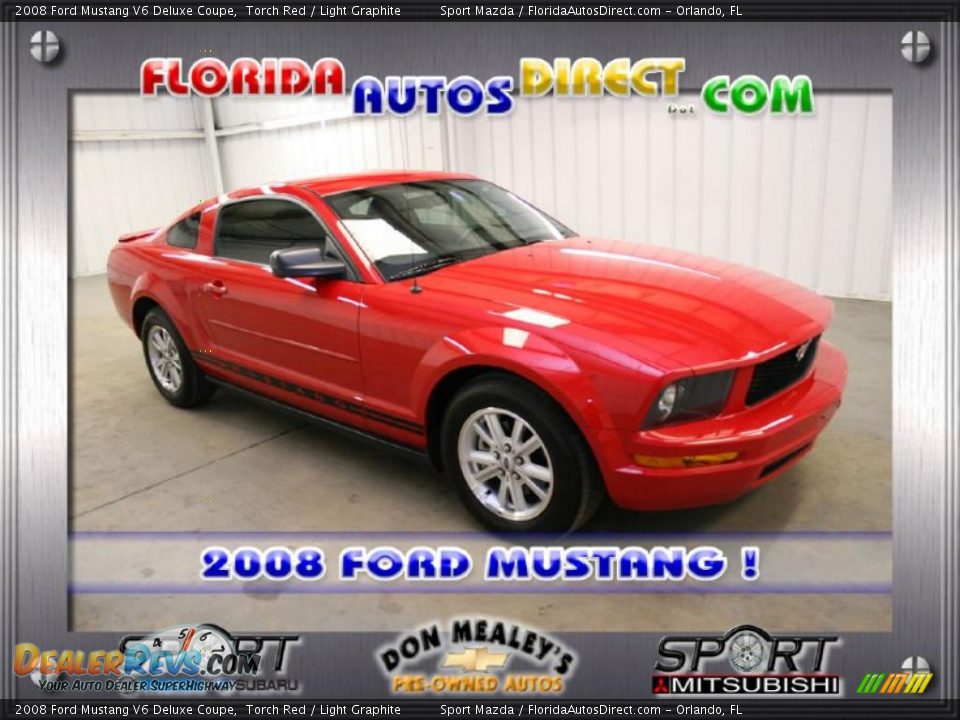 2008 Ford Mustang V6 Deluxe Coupe Torch Red / Light Graphite Photo #1