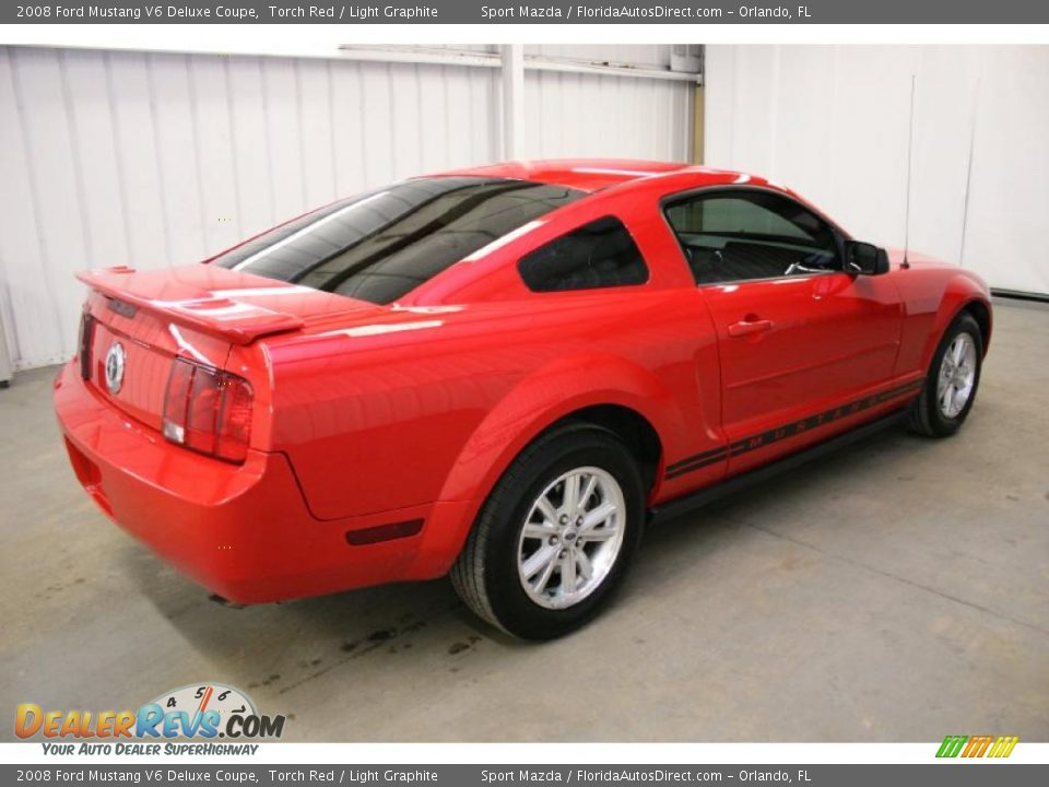 2008 Ford Mustang V6 Deluxe Coupe Torch Red / Light Graphite Photo #5
