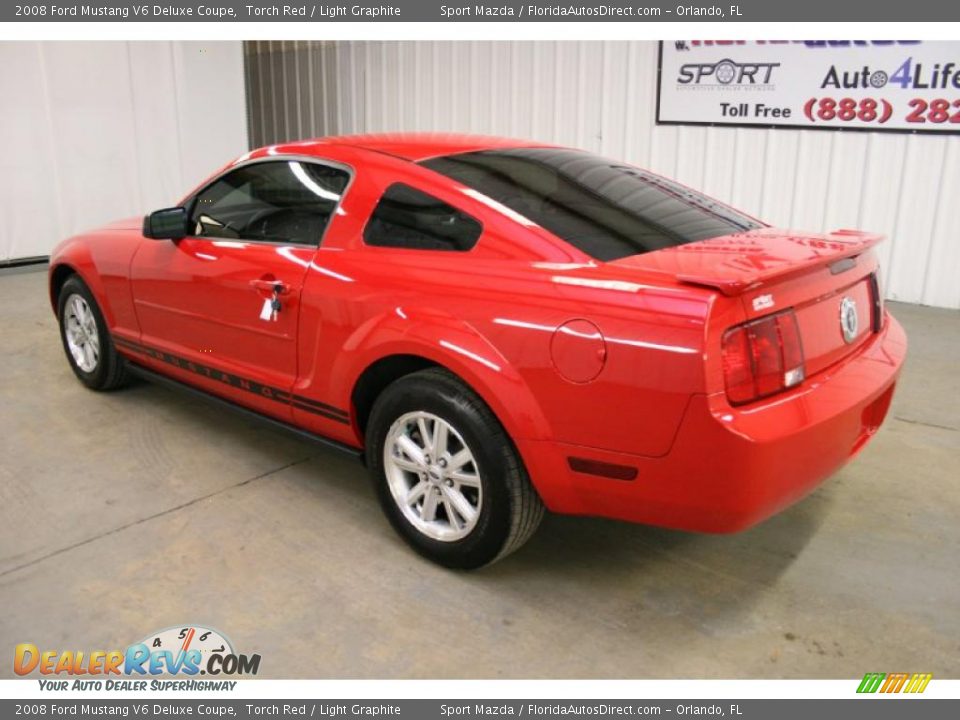 2008 Ford Mustang V6 Deluxe Coupe Torch Red / Light Graphite Photo #7