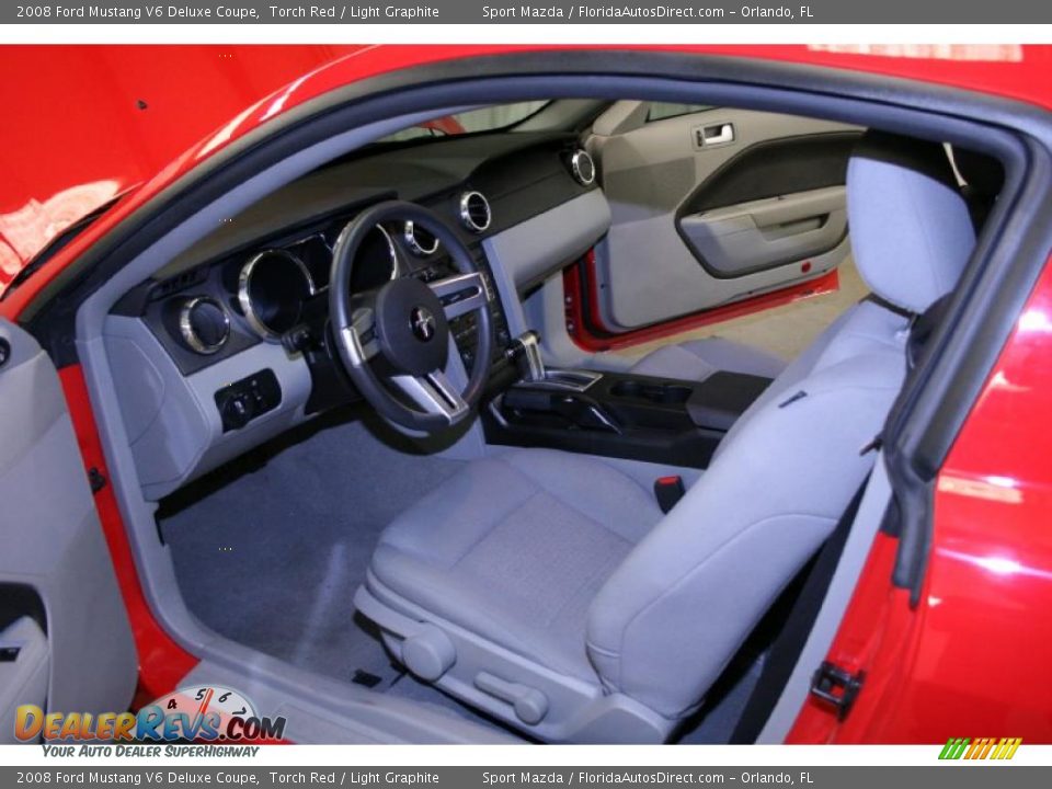 2008 Ford Mustang V6 Deluxe Coupe Torch Red / Light Graphite Photo #14