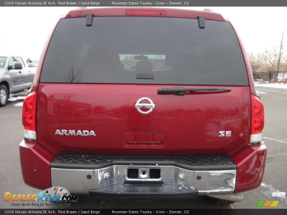 2006 Nissan Armada SE 4x4 Red Brawn / Sand Beige Photo #3