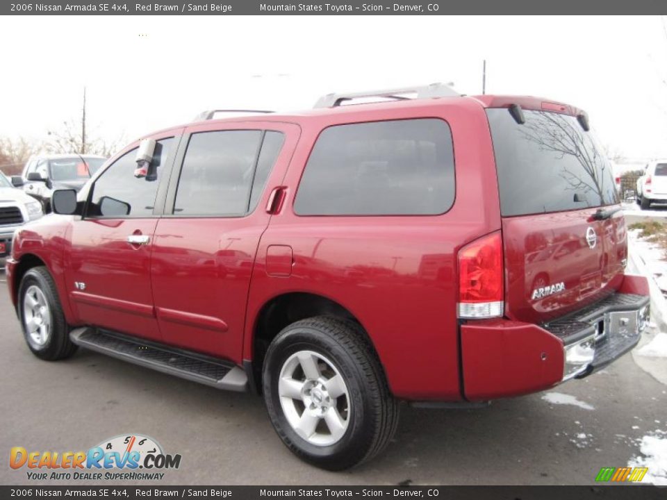 2006 Nissan Armada SE 4x4 Red Brawn / Sand Beige Photo #4