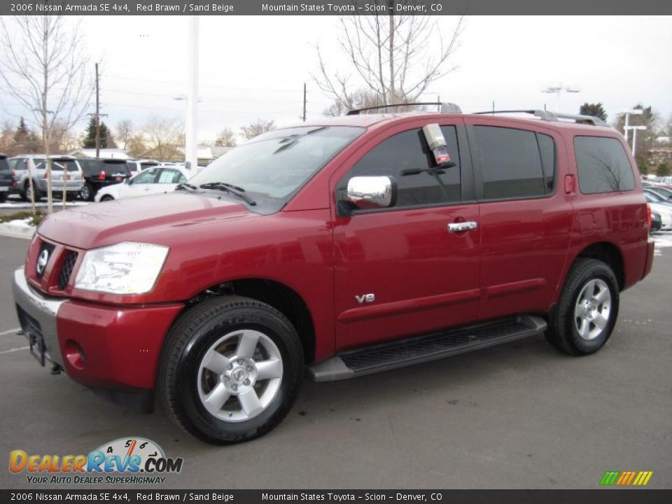 2006 Nissan Armada SE 4x4 Red Brawn / Sand Beige Photo #5