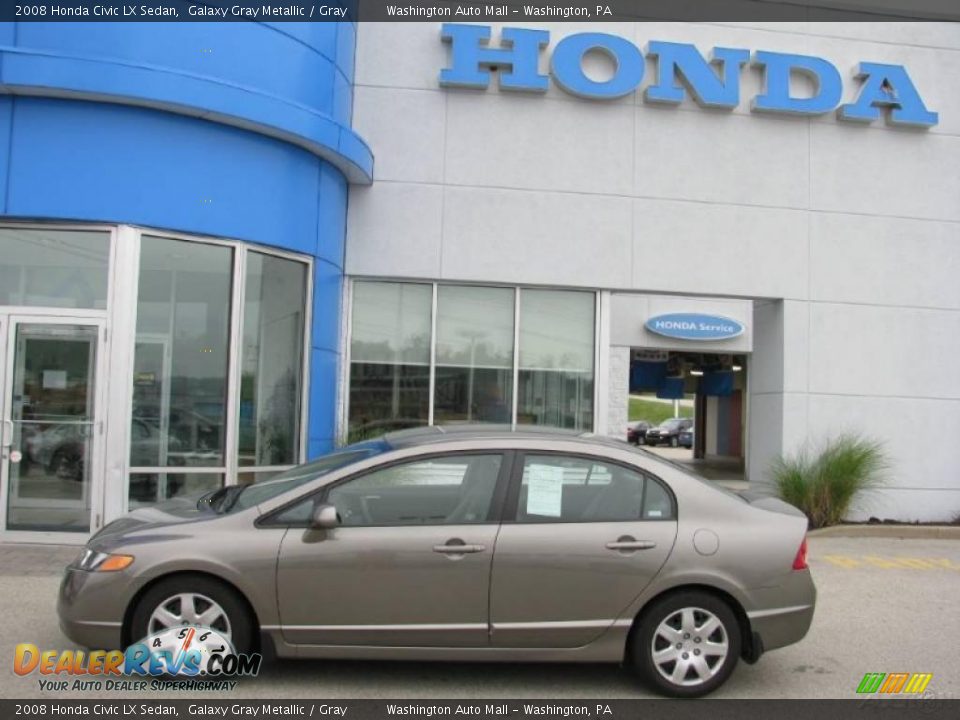 2008 Honda Civic LX Sedan Galaxy Gray Metallic / Gray Photo #3