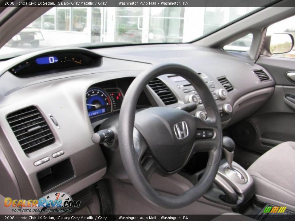 2008 Honda Civic LX Sedan Galaxy Gray Metallic / Gray Photo #13