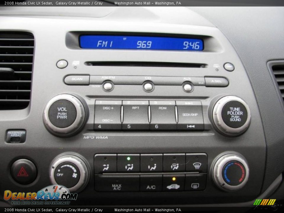 2008 Honda Civic LX Sedan Galaxy Gray Metallic / Gray Photo #16