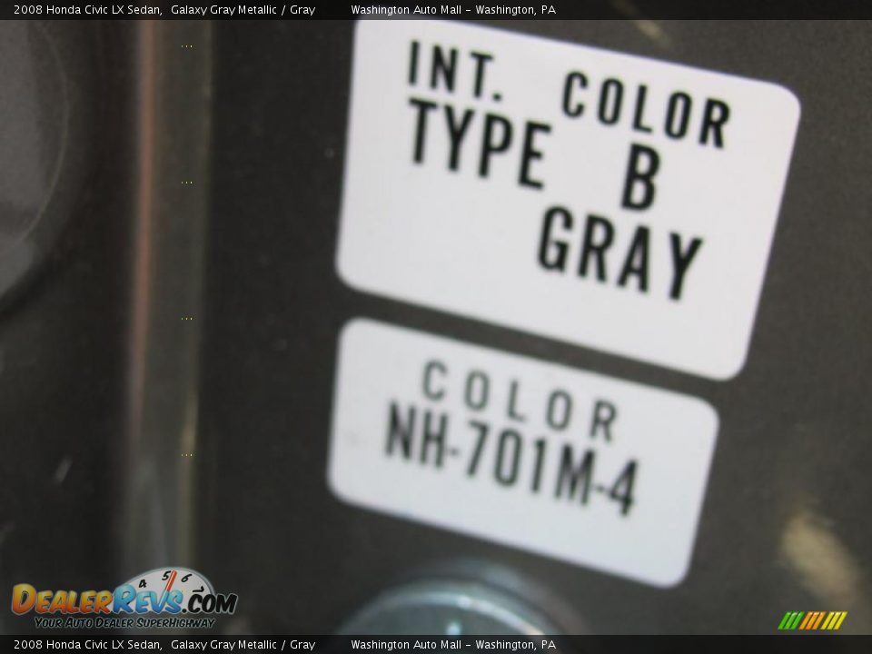 2008 Honda Civic LX Sedan Galaxy Gray Metallic / Gray Photo #18
