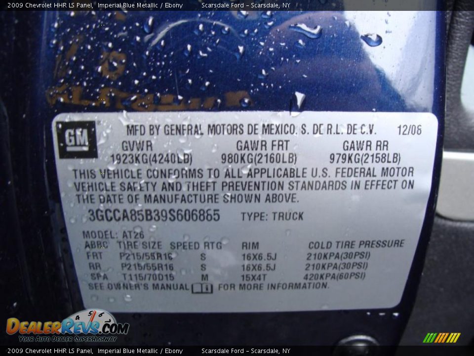 2009 Chevrolet HHR LS Panel Imperial Blue Metallic / Ebony Photo #22