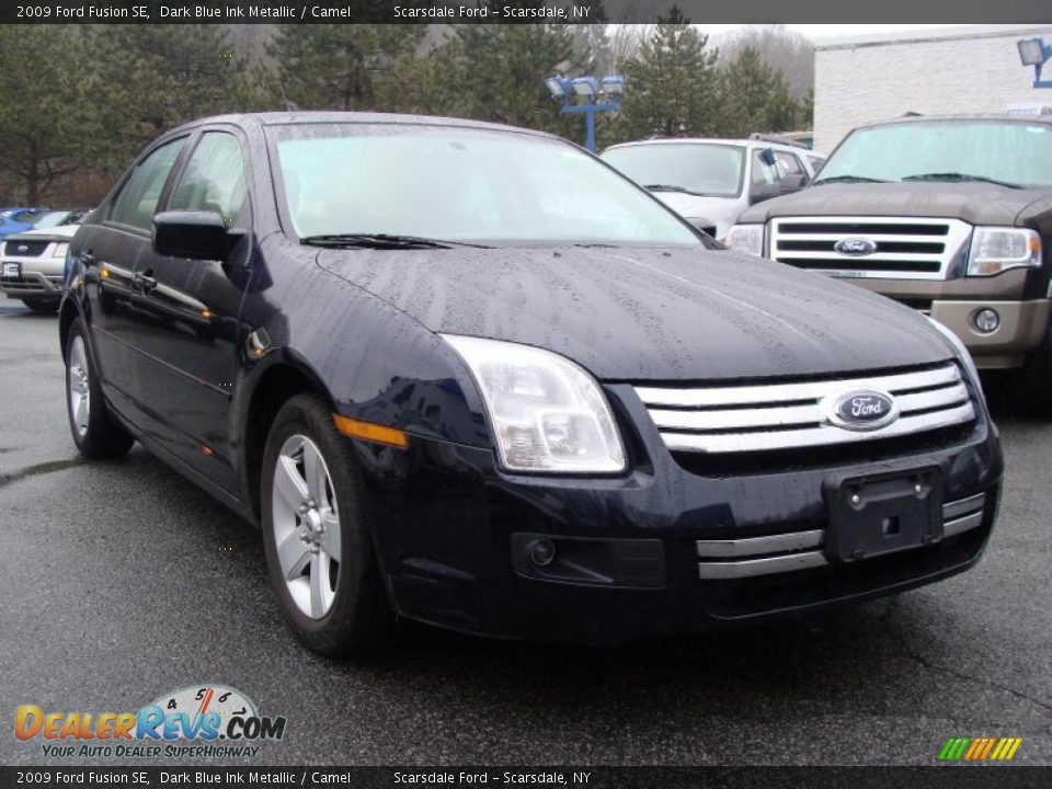 2009 Ford Fusion SE Dark Blue Ink Metallic / Camel Photo #3